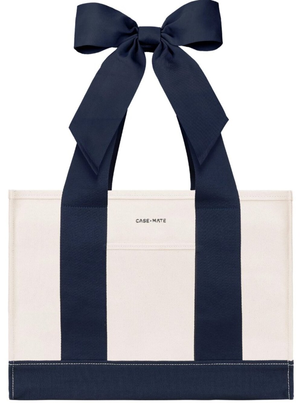 Case-Mate Navy Canvas Tote Boat Bag Beach Market Travel Shopper Coquette NWT